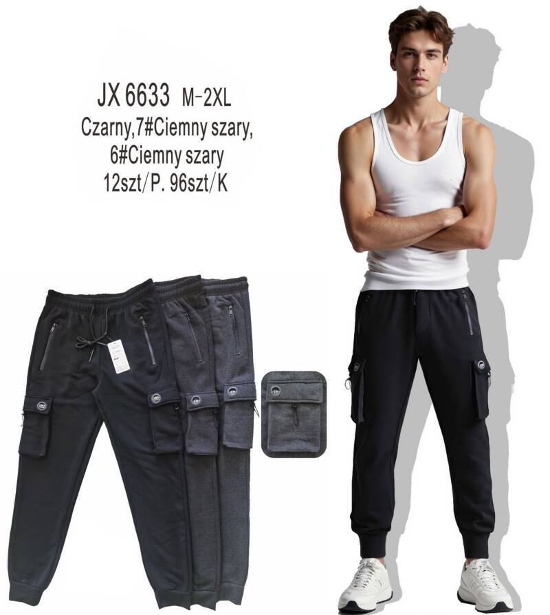 Spodnie dresowe meskie Roz M-2XL, Mix 3 Kolor Paczka 12 szt